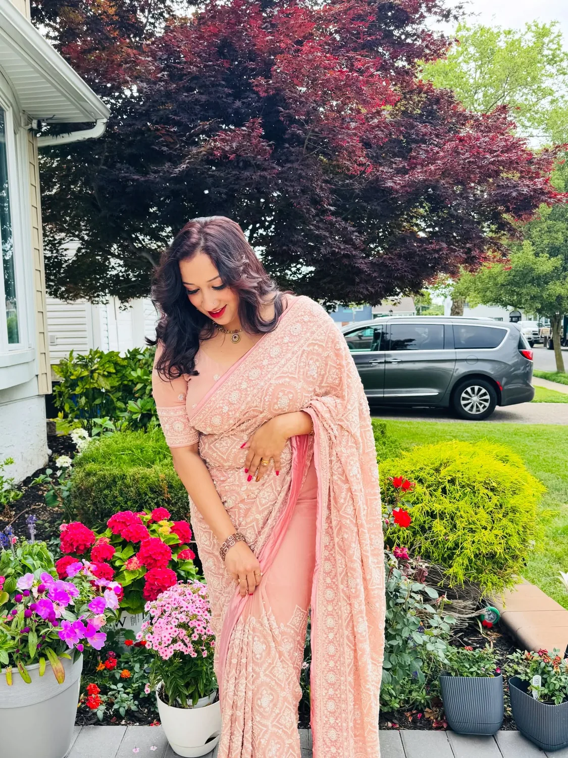 Customer occasion styling featuring jewellery by Alankara
